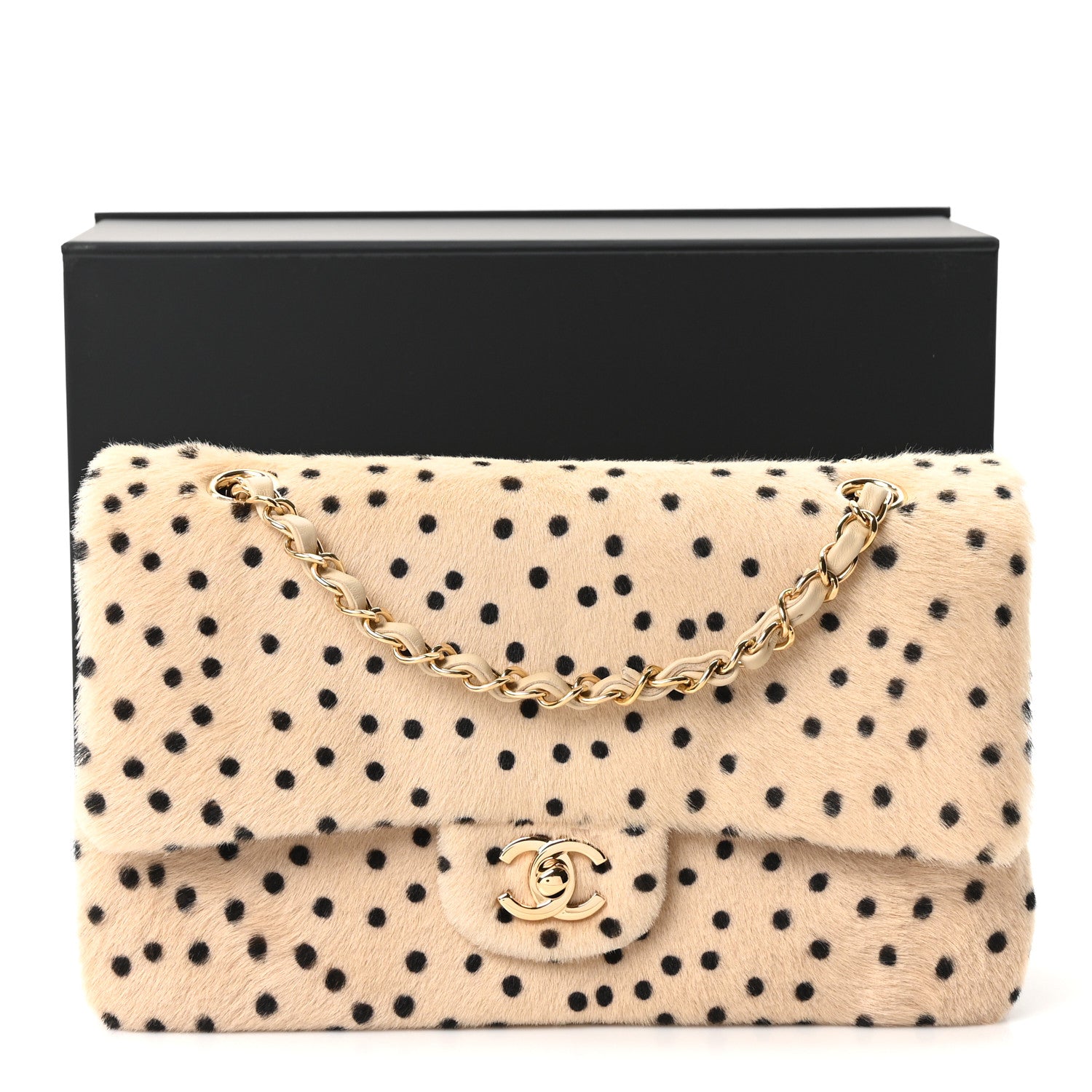 Chanel Pony Hair Cheetah Printed Creative Fabrics Flap Light Beige Black 11 of 11