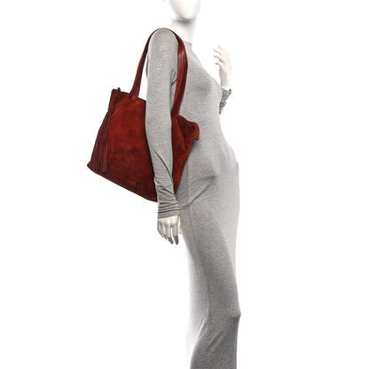 Chanel Suede CC Tote Red 2 of 10