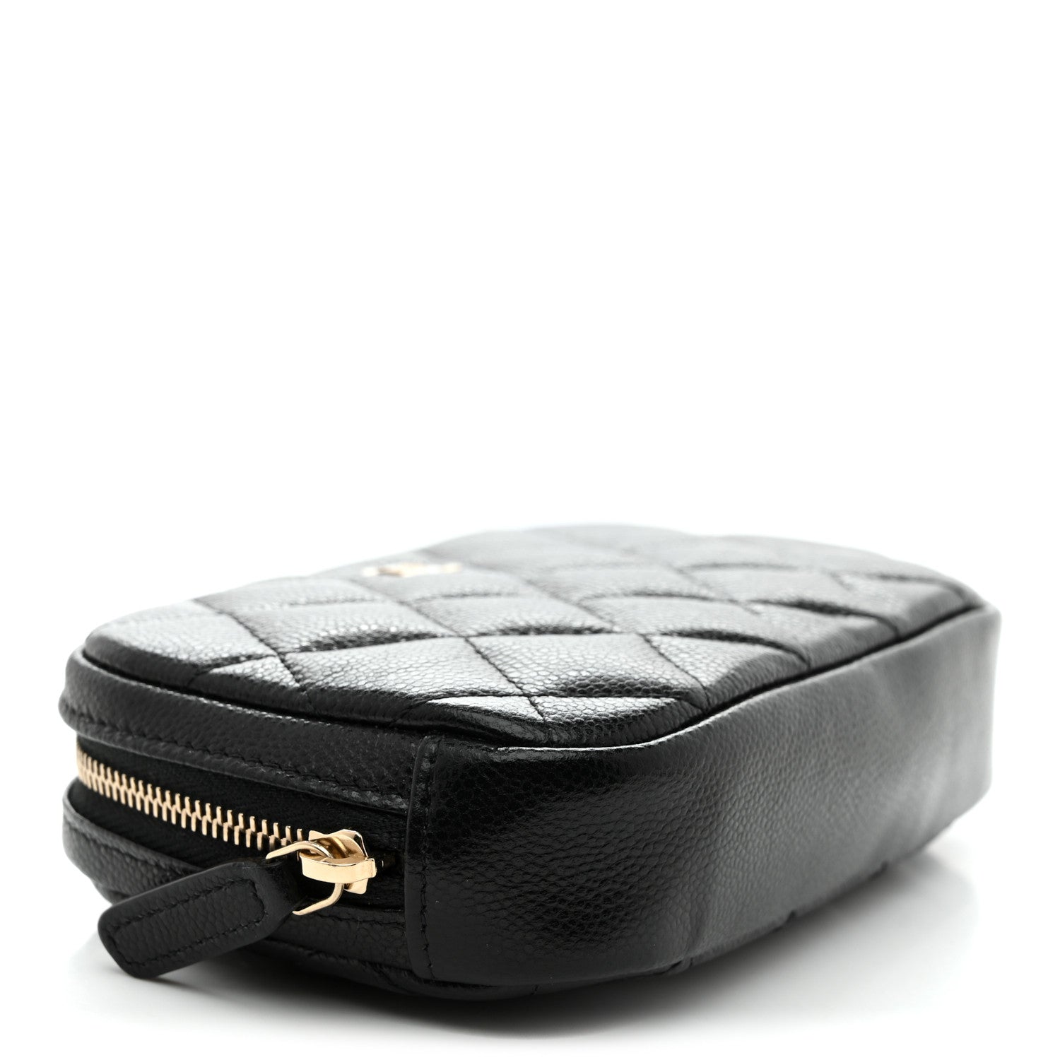 Chanel Caviar Quilted Small Curvy Pouch Cosmetic Case Black 4 of 8