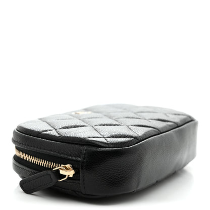 Chanel Caviar Quilted Small Curvy Pouch Cosmetic Case Black 4 of 8