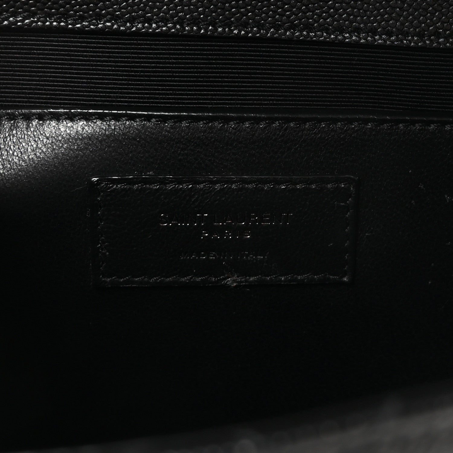 Saint Laurent Grain De Poudre Textured Mixed Matelasse Triquilt Medium Monogram Monochrome Satchel Black 6 of 10