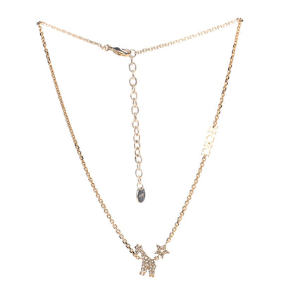 Christian Dior Crystal Diorable Giraffe Logo Necklace Gold 2 of 4