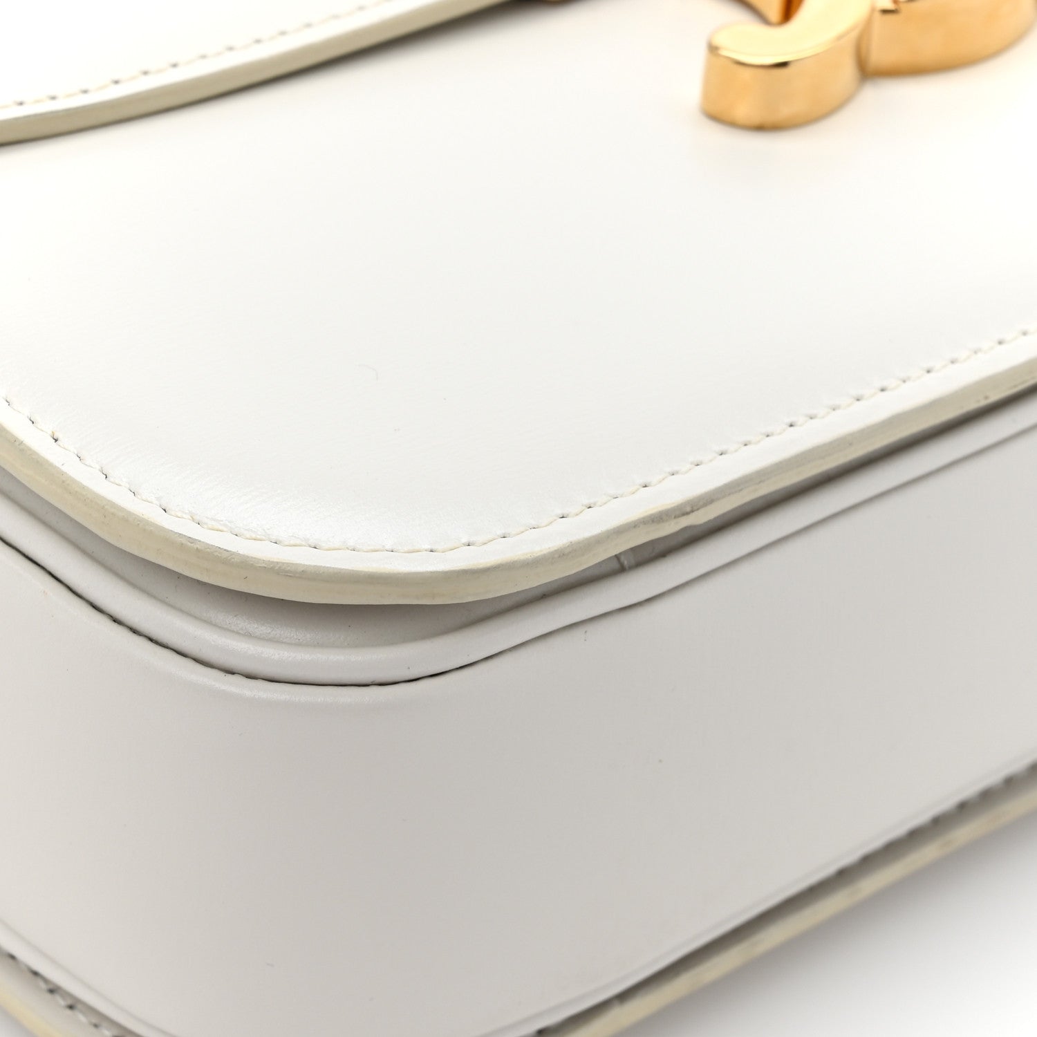 Celine Shiny Calfskin Medium Triomphe White 15 of 18