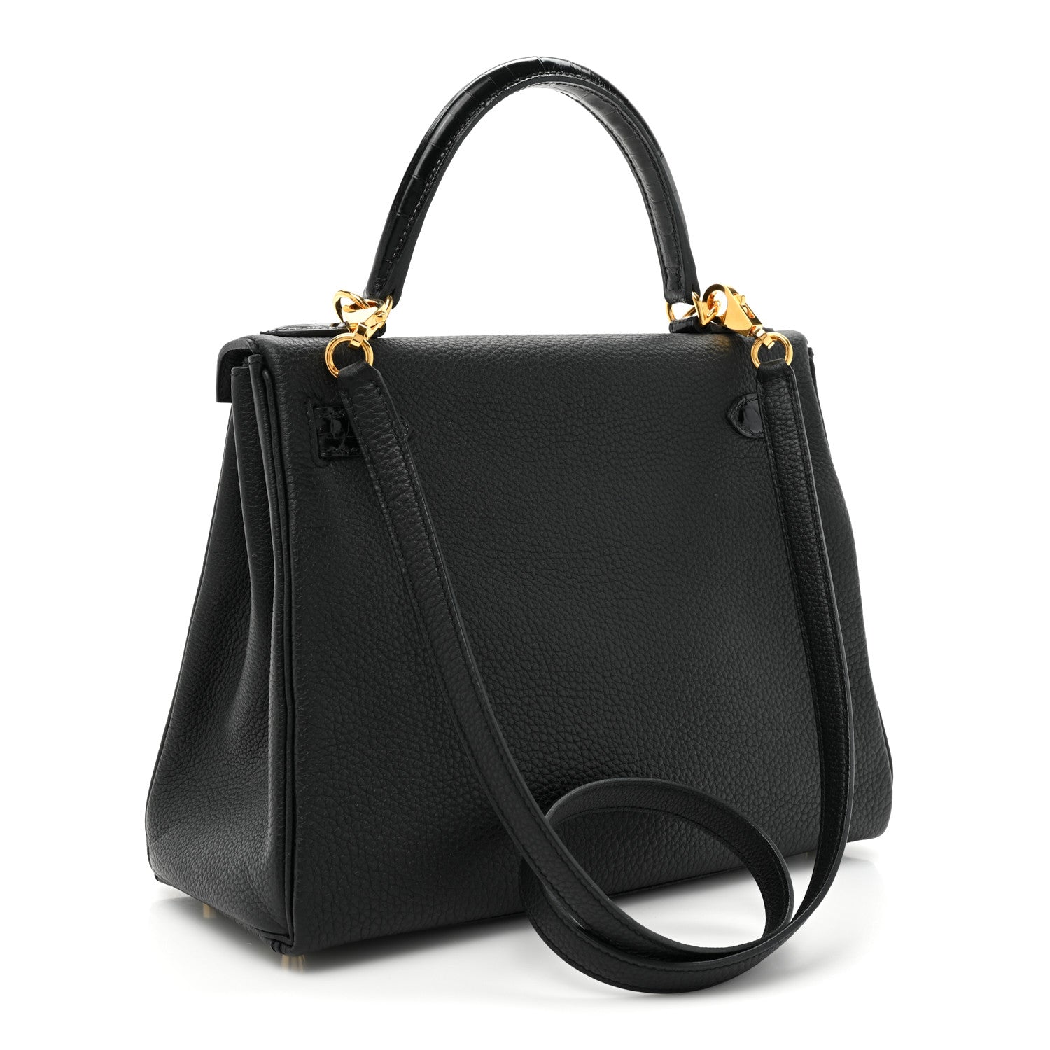 Hermes Togo Shiny Niloticus Crocodile Kelly Retourne Touch 28 Black 2 of 8