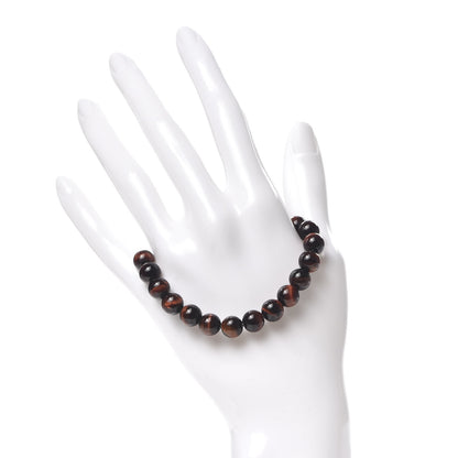 David Yurman Sterling Silver Red Tiger Eye 8mm Spiritual Beads Bracelet 2 of 6