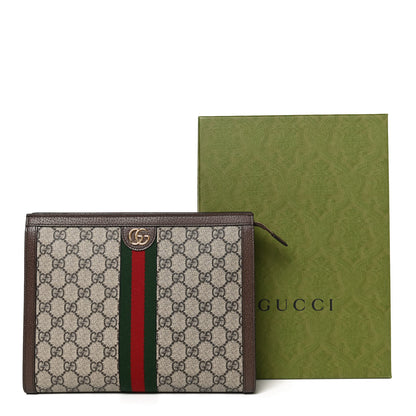 Gucci GG Supreme Monogram Web Ophidia Pouch Brown 12 of 12