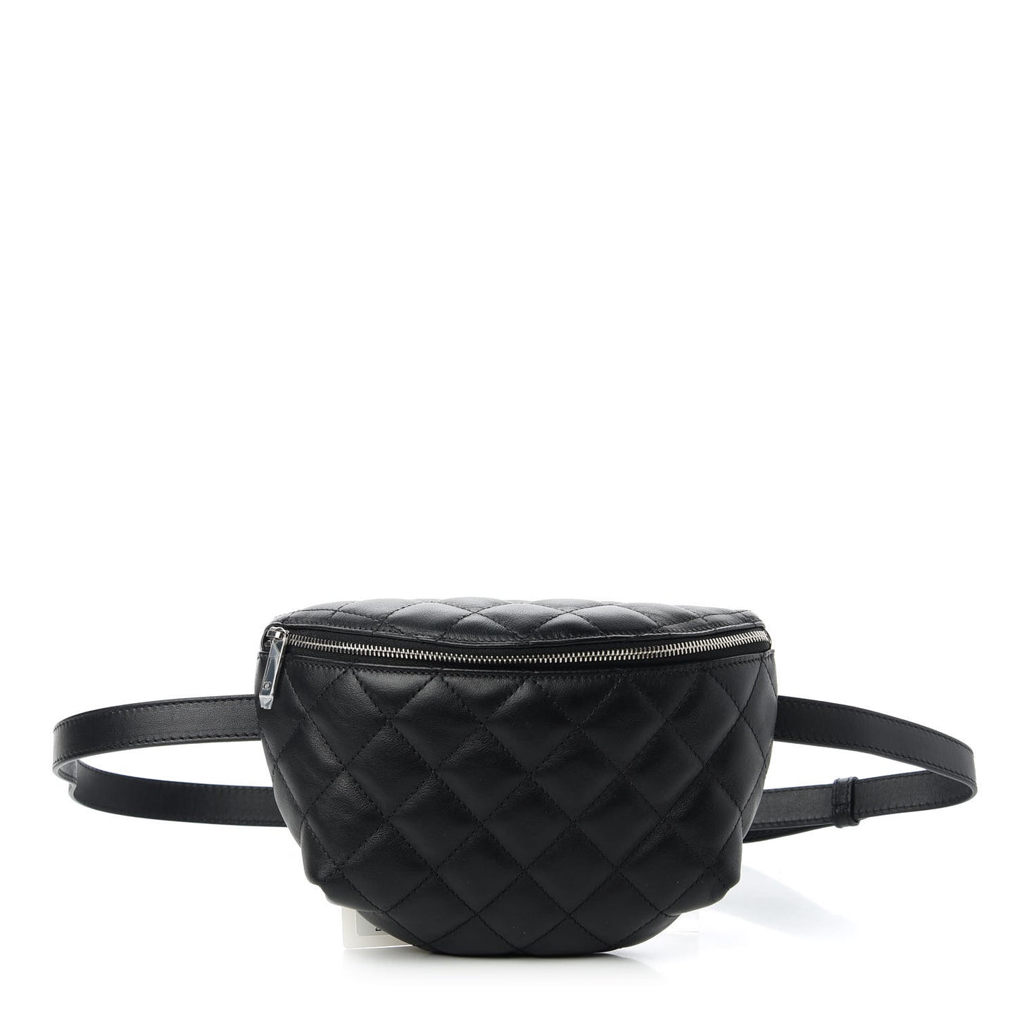 Calfskin Quilted Waist Belt Bag Black