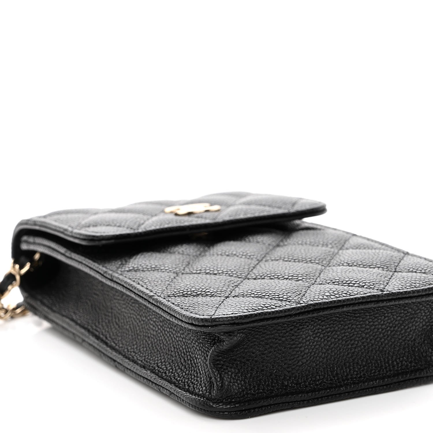 Chanel Caviar Quilted Bow Phone Holder Black 9 of 10