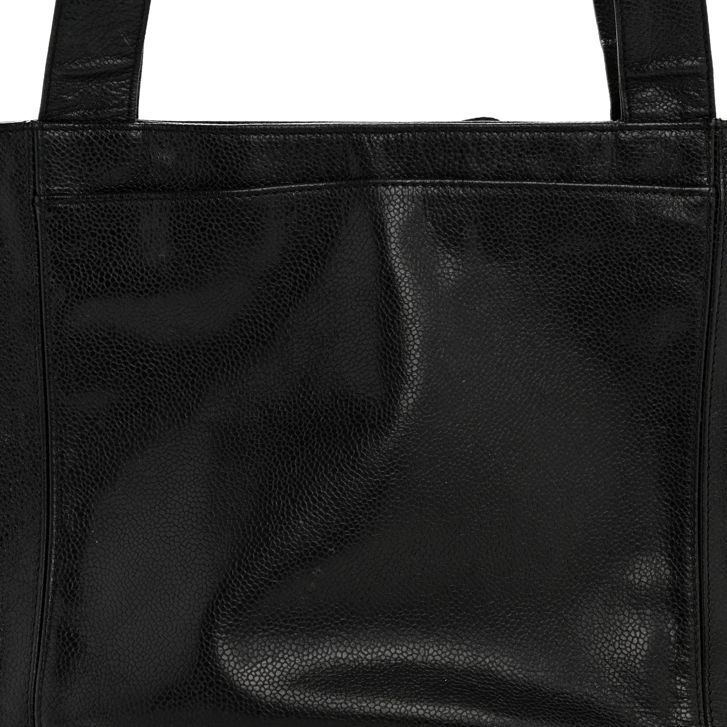 Caviar Logo Shoulder Bag Black