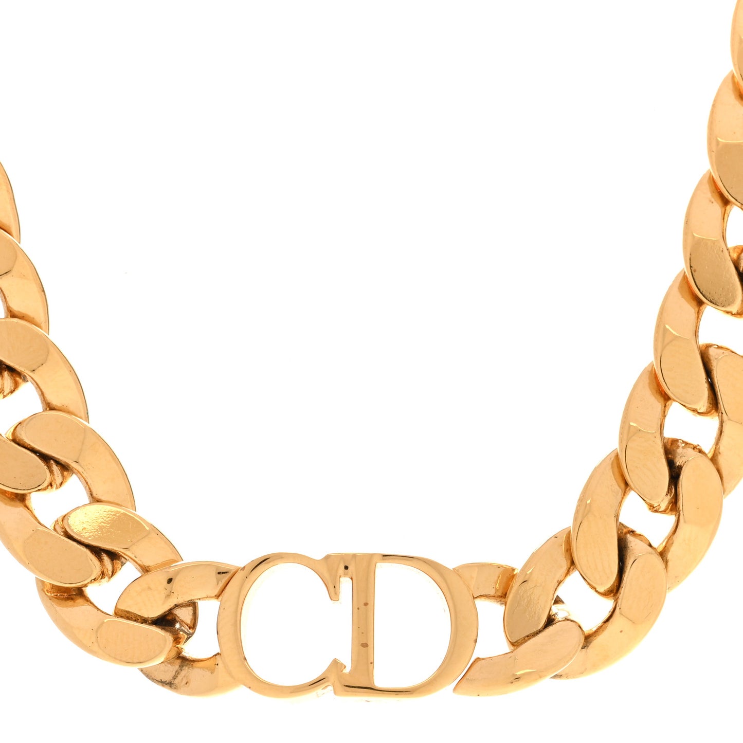 Metal CD Choker Necklace Gold