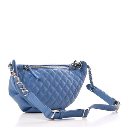 Chanel Lambskin Quilted Bi Waist Bag Fanny Pack Blue 3 of 11