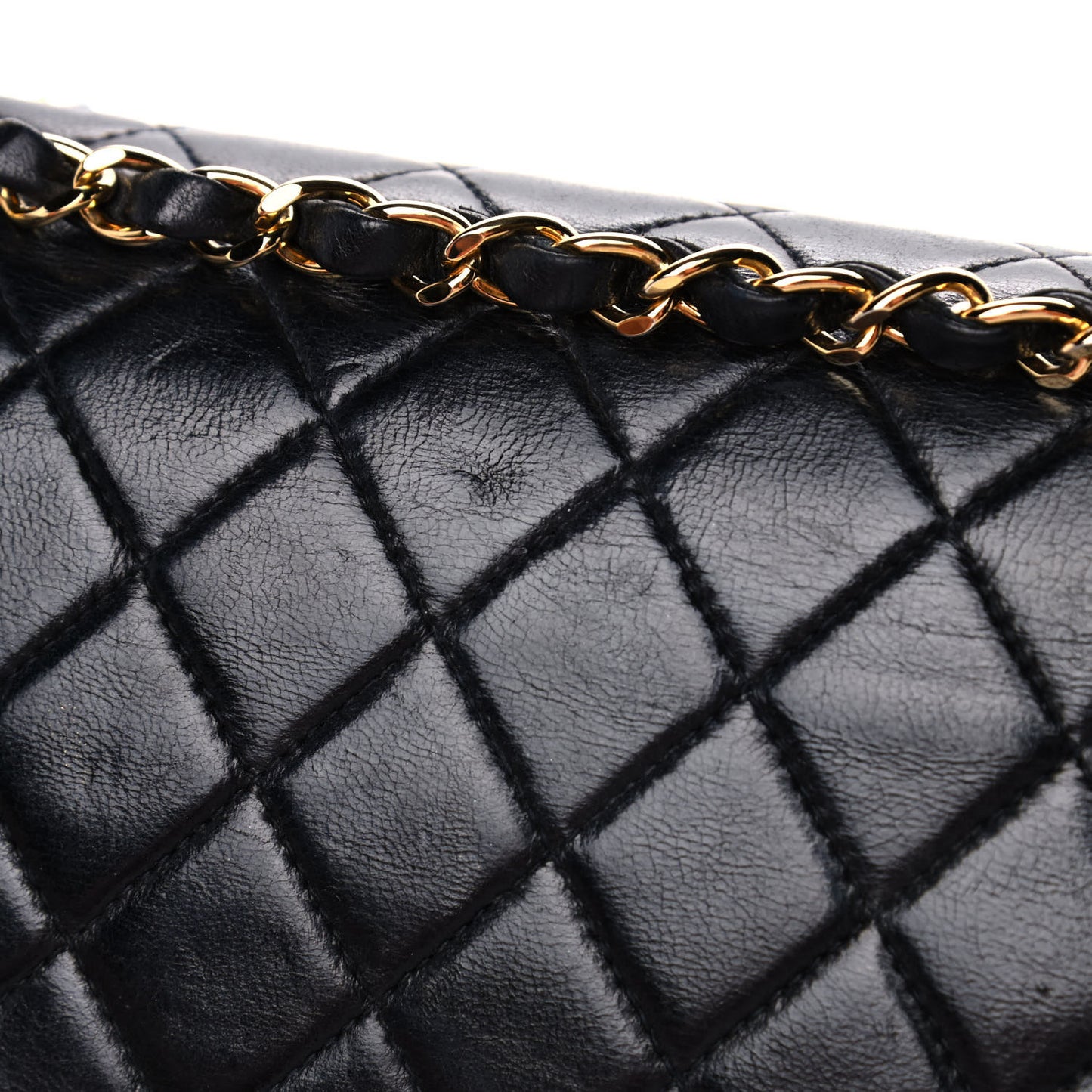 Lambskin Quilted Medium Double Flap Black