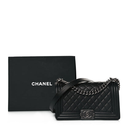 Chanel Caviar Quilted Medium Boy Flap Black 9 of 9