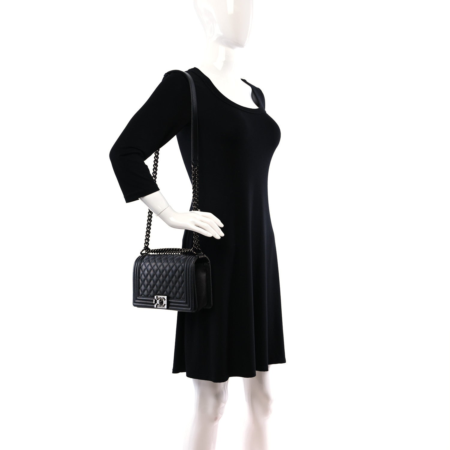 Chanel Caviar Quilted Medium Boy Flap So Black 2 of 9
