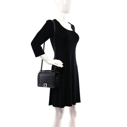 Chanel Caviar Quilted Medium Boy Flap So Black 2 of 9