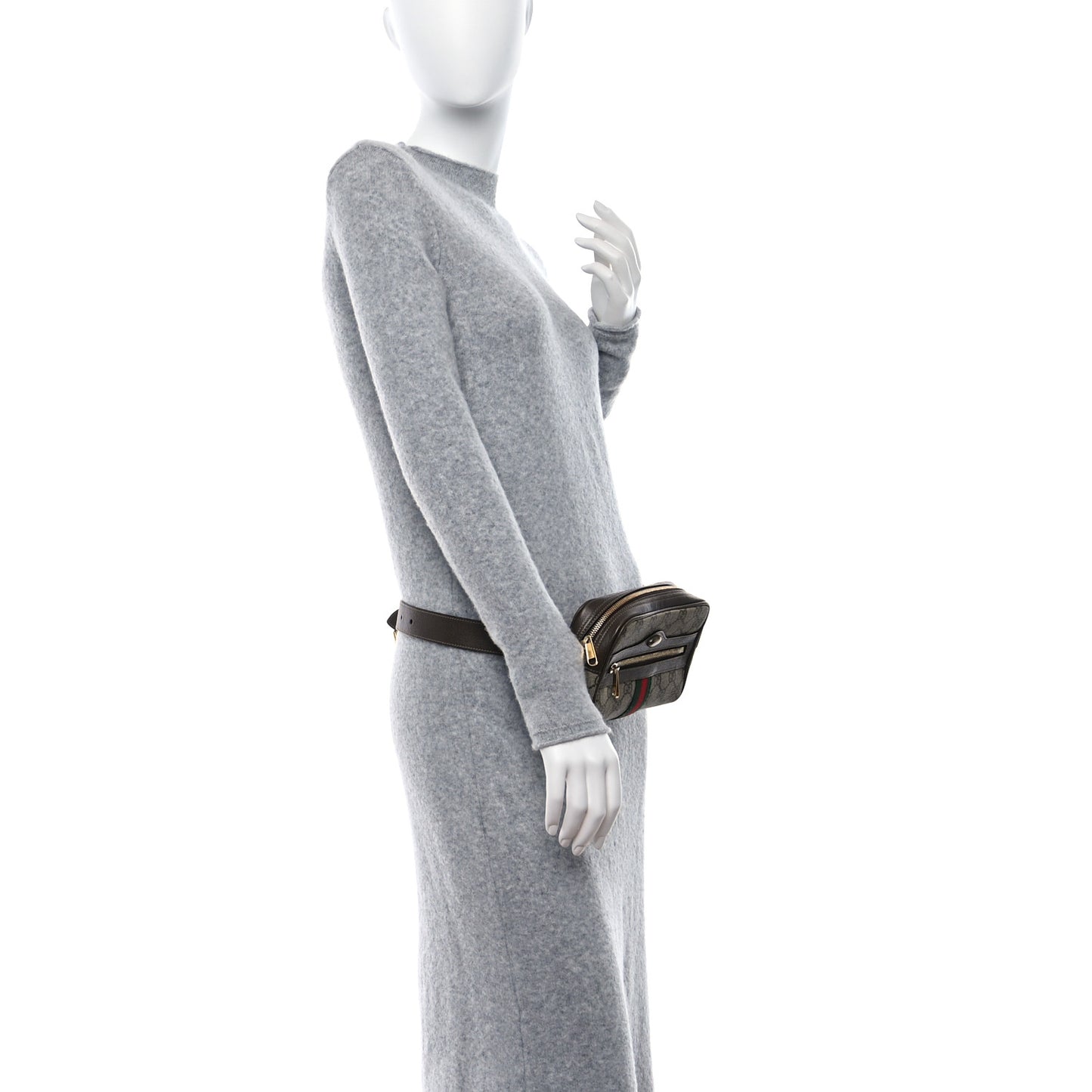 GG Supreme Monogram Ophidia Belted iPhone Case 95 38 Dark Brown