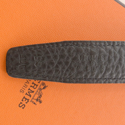 Hermes Thin Reversible H Belt 65 Noir Natural 5 of 5