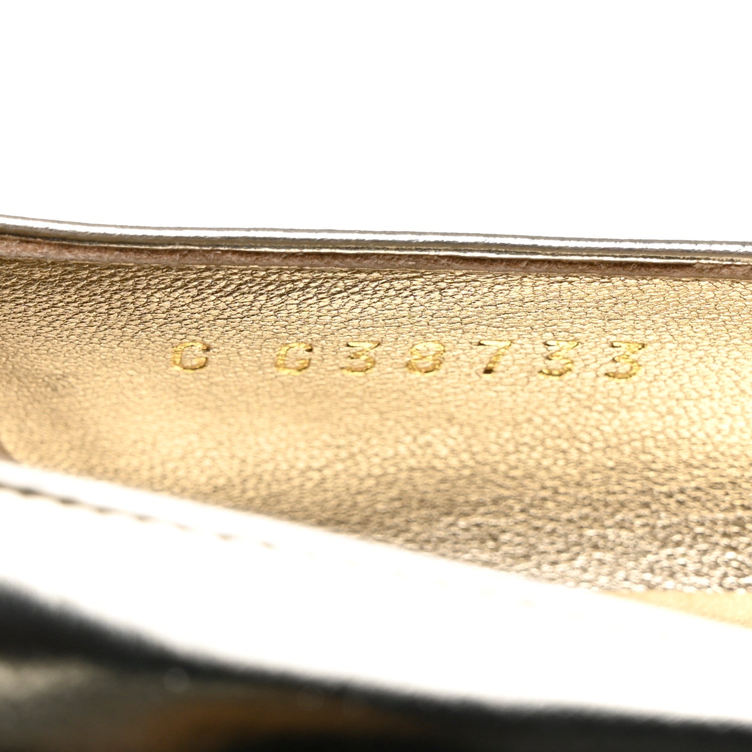 Chanel Laminated Calfskin Grosgrain Cap Toe CC Pointed Toe Wedge Pumps 38 Gold Black 6 of 9