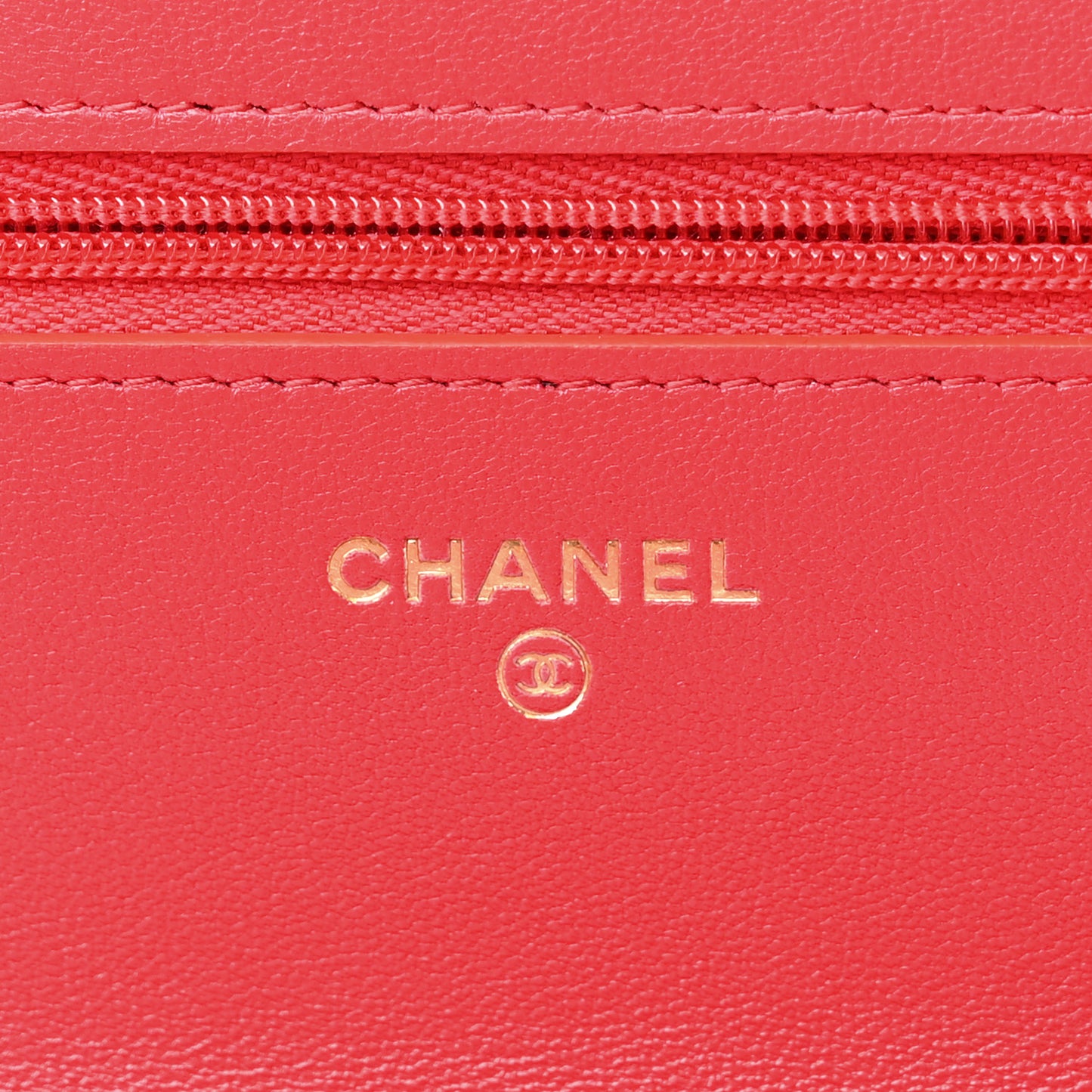 Lambskin Plexiglass Quilted Coco Love Wallet On Chain WOC Red