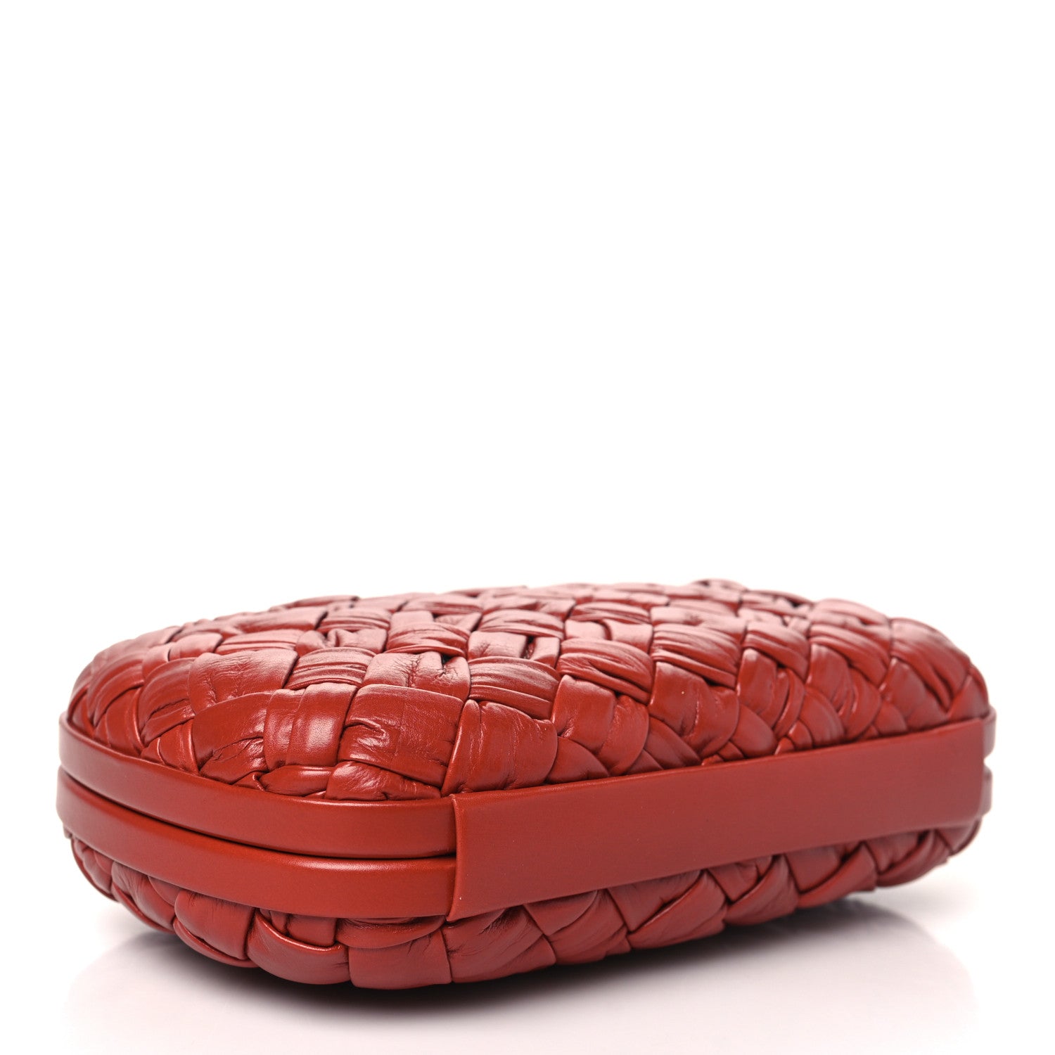 Bottega Veneta Paper Calfskin Intrecciato Knot Clutch Syrup 4 of 7
