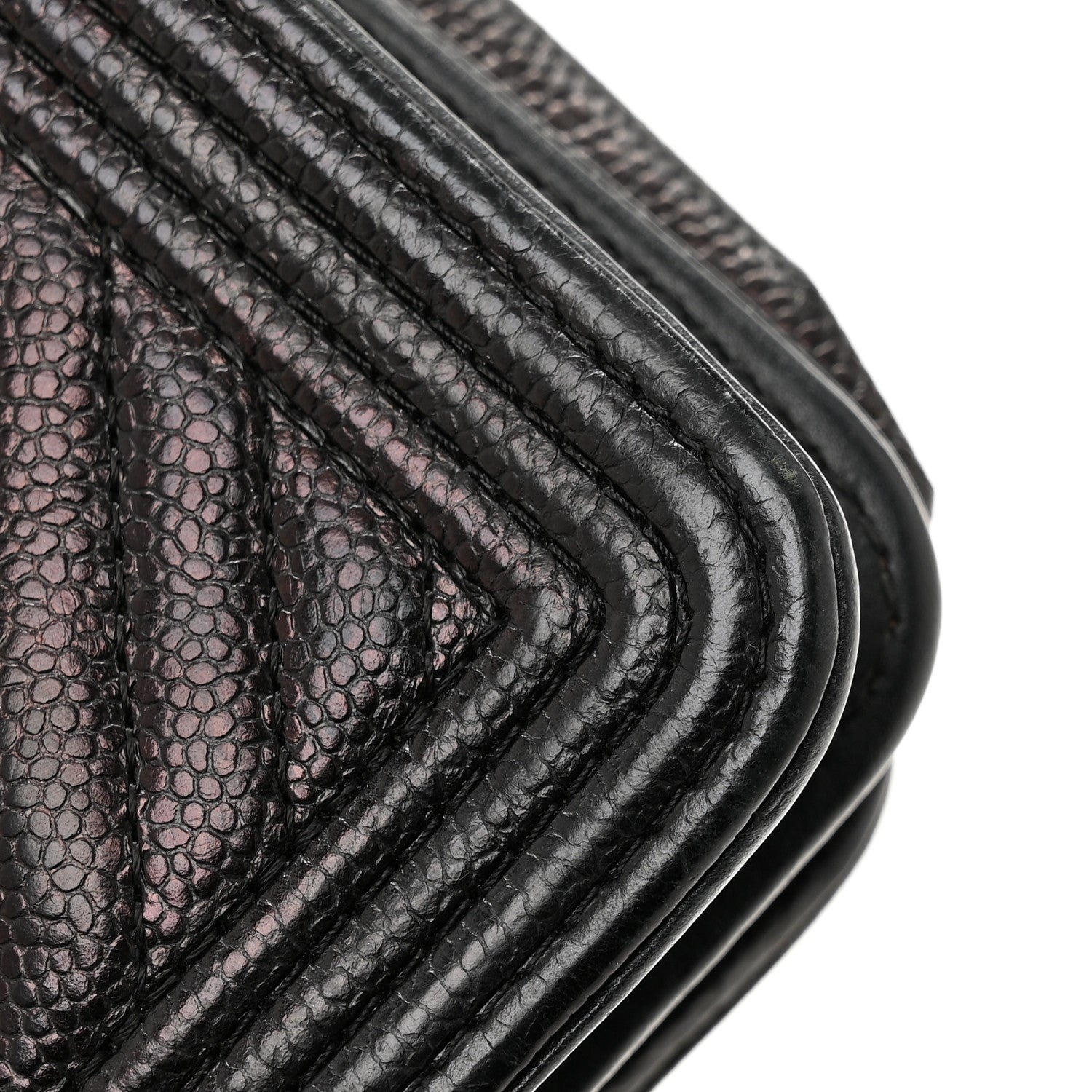 Chanel Caviar Chevron Quilted Boy Wallet On Chain WOC Black 12 of 14