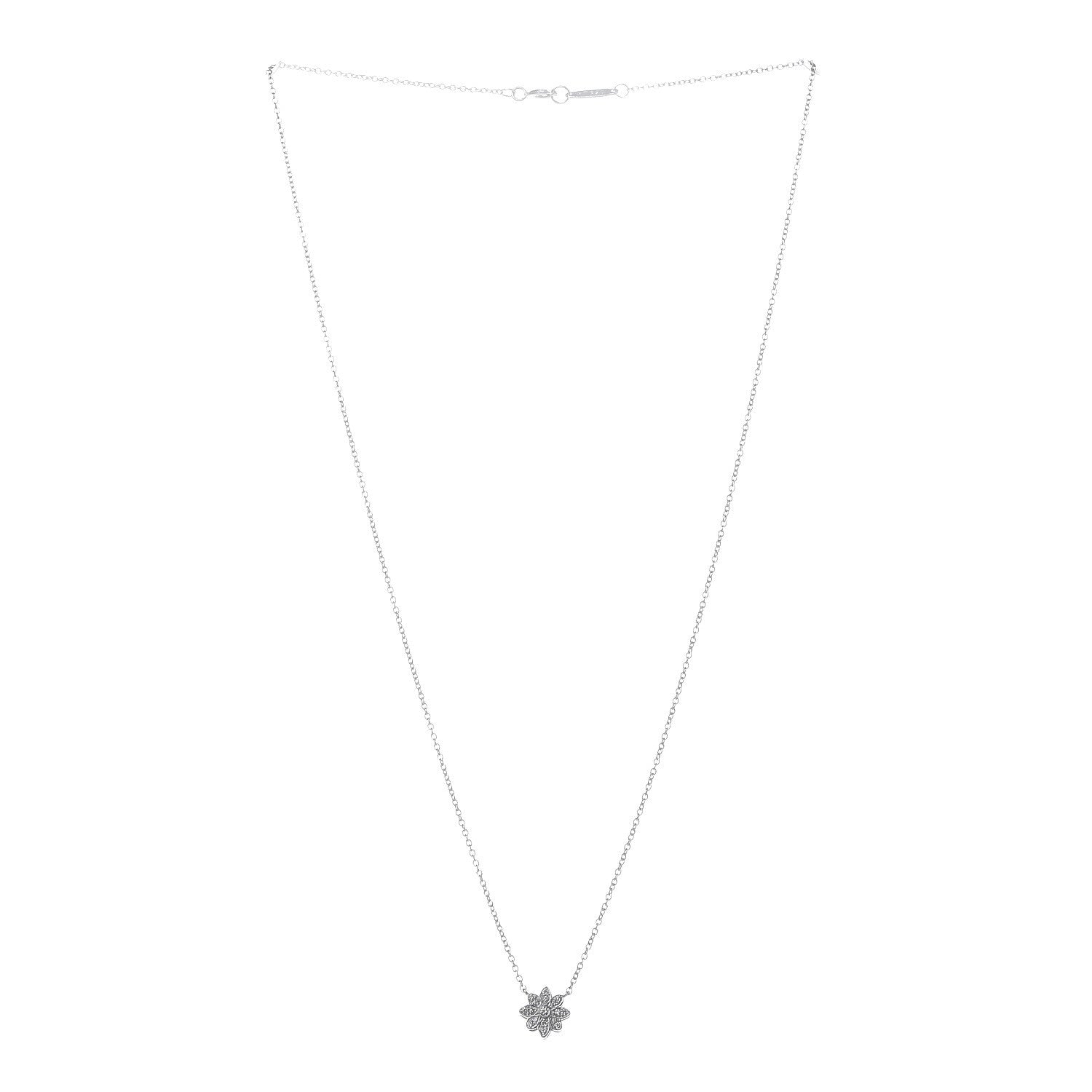 Tiffany Platinum Diamond Enchant Flower Pendant Necklace 3 of 7
