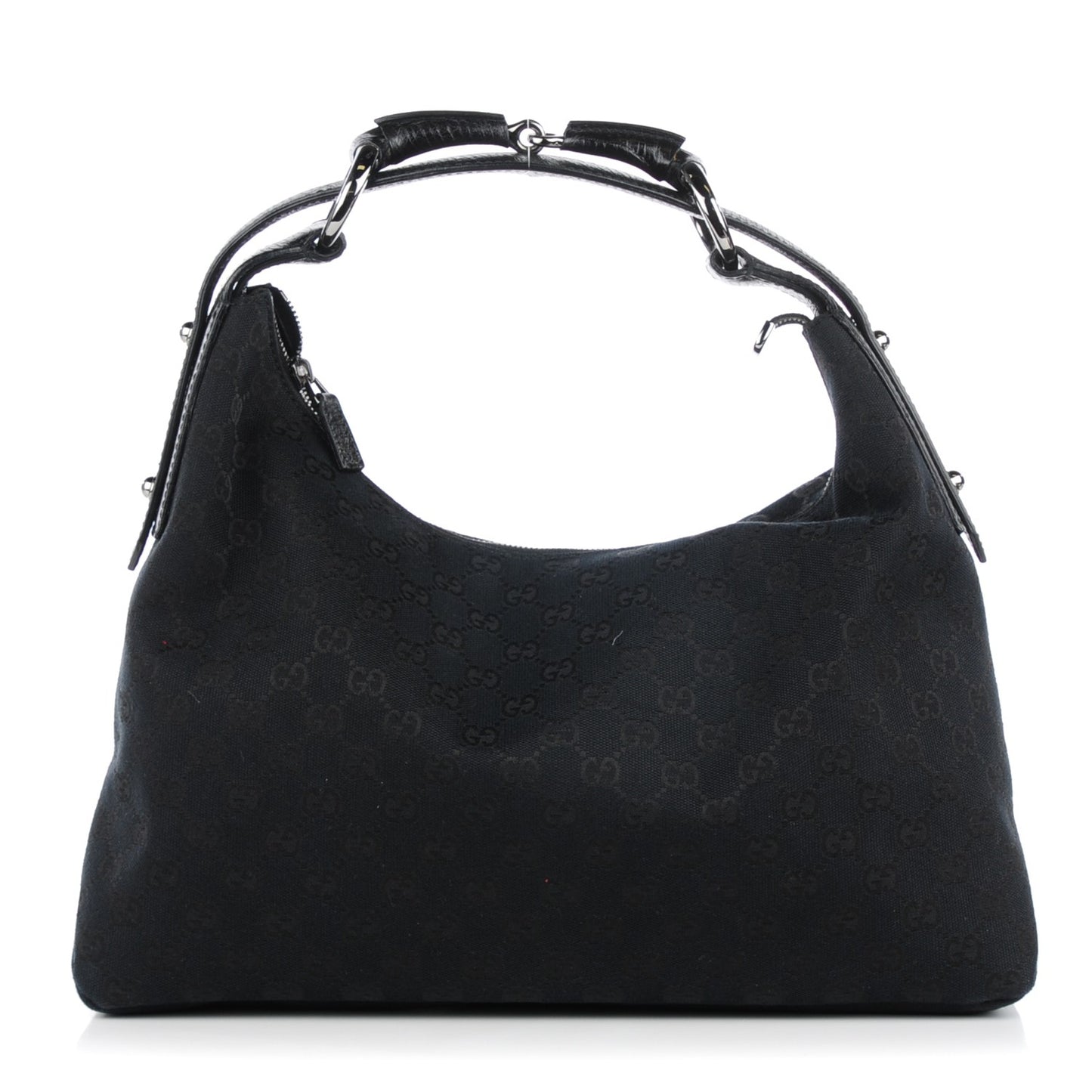 Monogram Medium Horsebit Chain Hobo Black