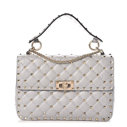 Valentino Garavani Nappa Medium Rockstud Spike Shoulder Bag Pastel Grey 1 of 6