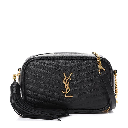 Saint Laurent Grain De Poudre Matelasse Monogram Mini Lou Camera Bag Black 1 of 12