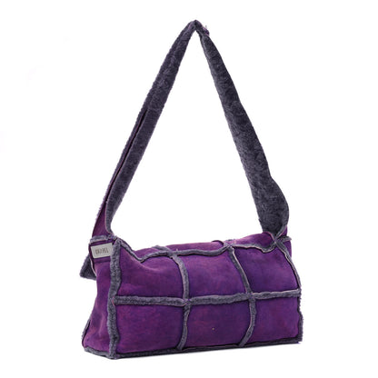 Chanel Shearling Patchwork Mademoiselle Messenger Purple 2 of 11