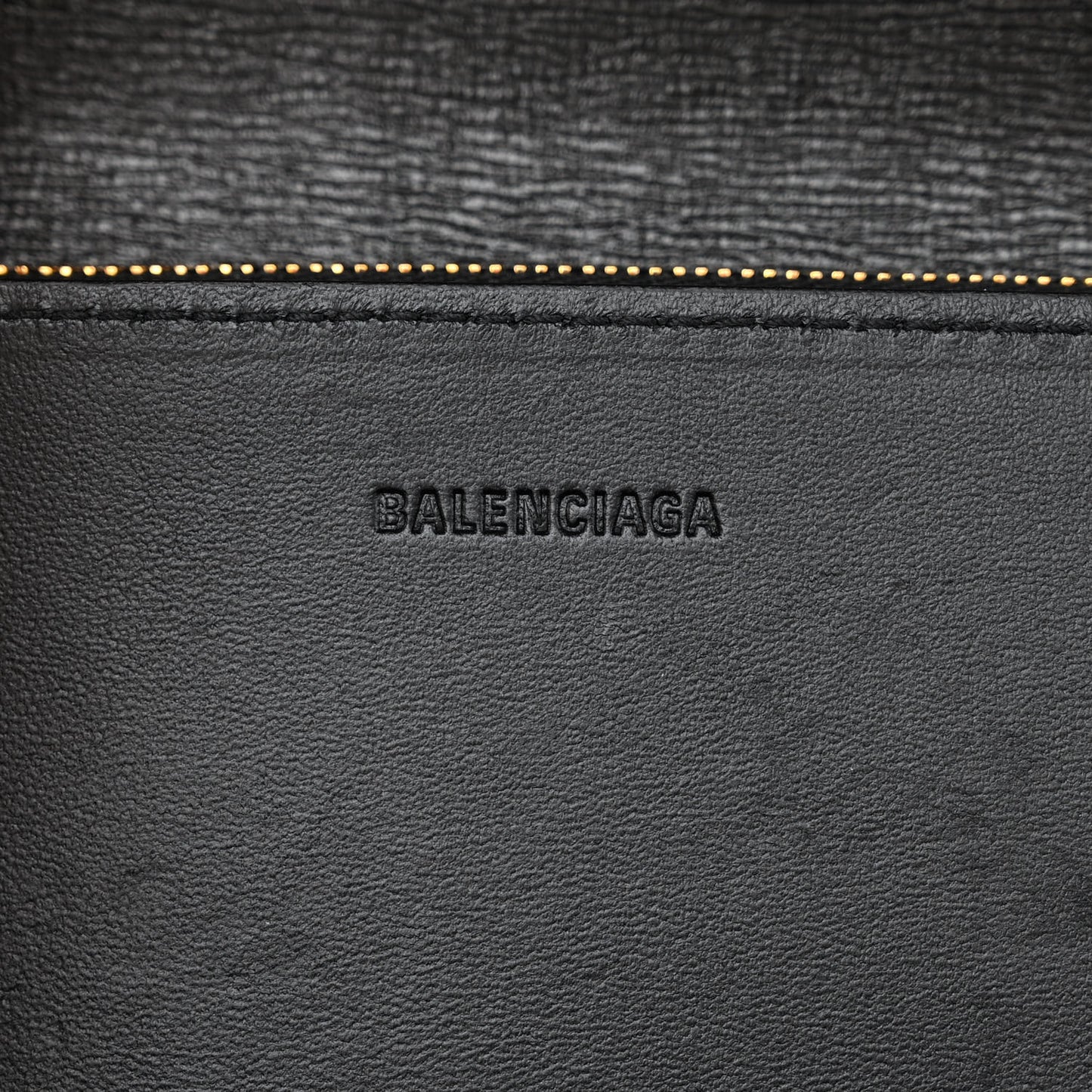 Calfskin Stripe Embossed Small Gossip Bag Black