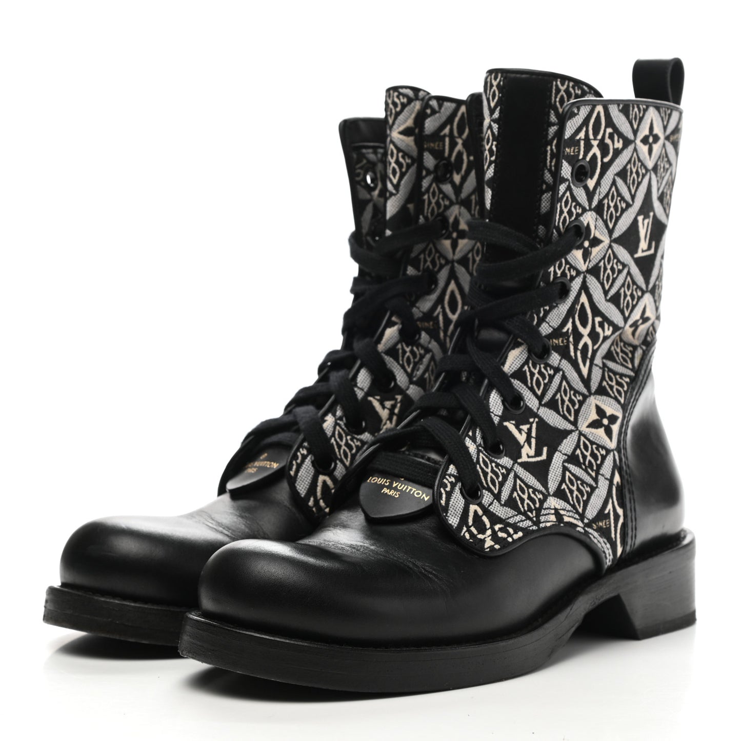 Jacquard Calfskin Since 1854 Metropolis Flat Ranger Boot 38.5 Gray