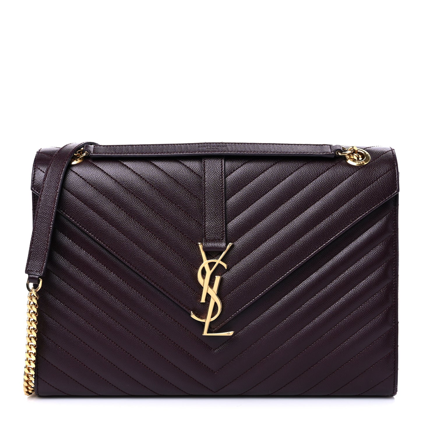 Grain De Poudre Matelasse Chevron Large Monogram Satchel Rouge Legion