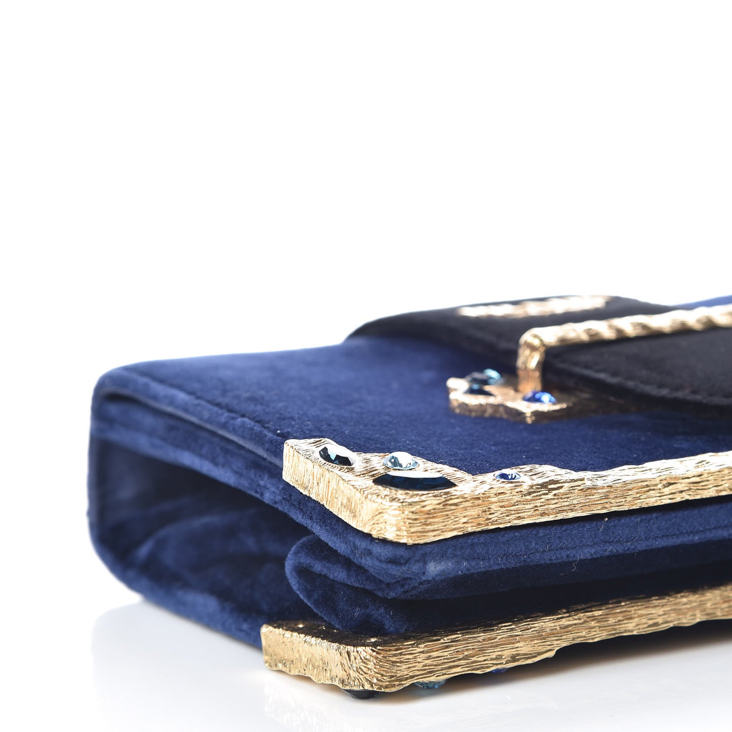 Velvet Crystal Cahier Shoulder Bag Zaffiro Black
