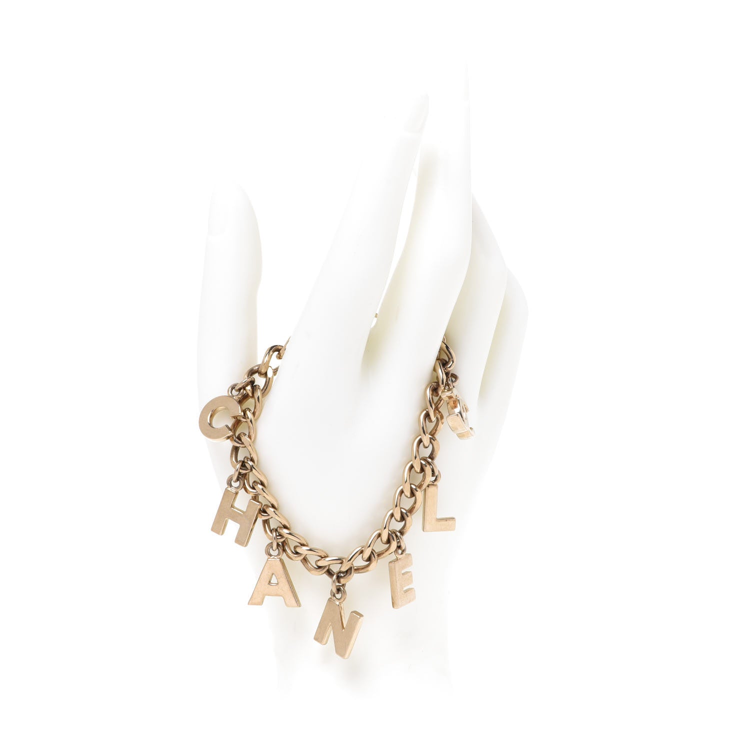 Chanel CC Logo Charms Bracelet Gold 2 of 6