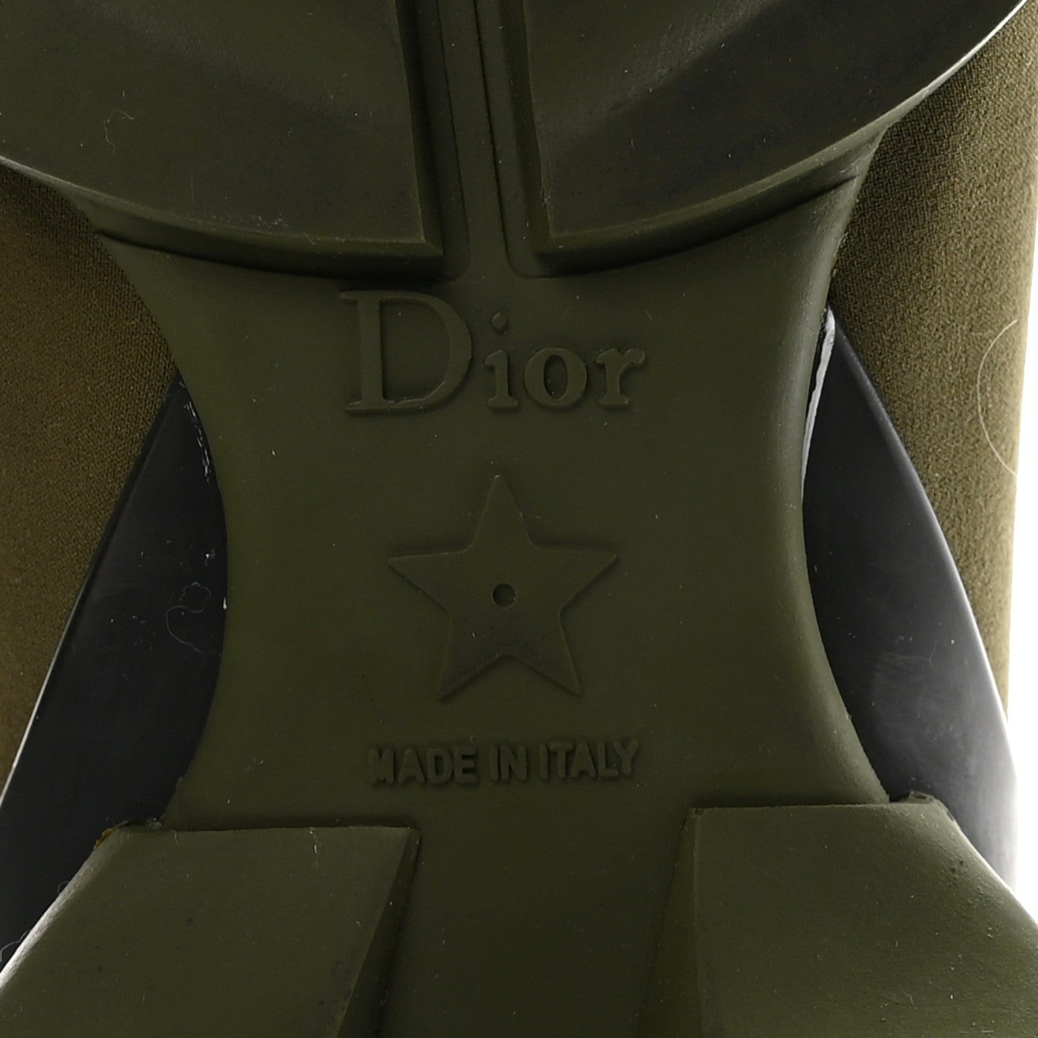 Christian Dior Neoprene Rubber Womens D-Connect Sneakers 35 Kaki 7 of 9
