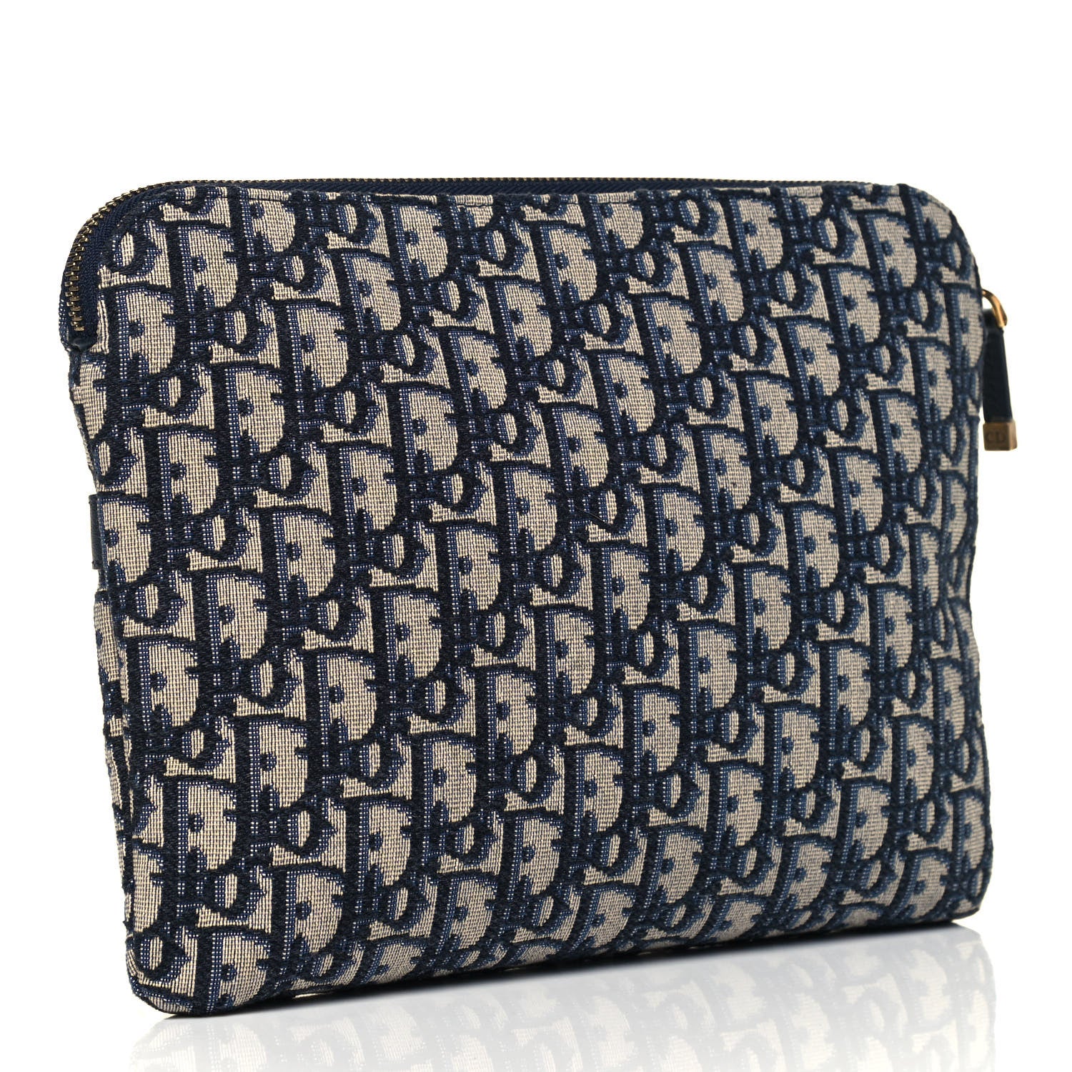 Christian Dior Oblique Pouch Clutch Blue 3 of 10