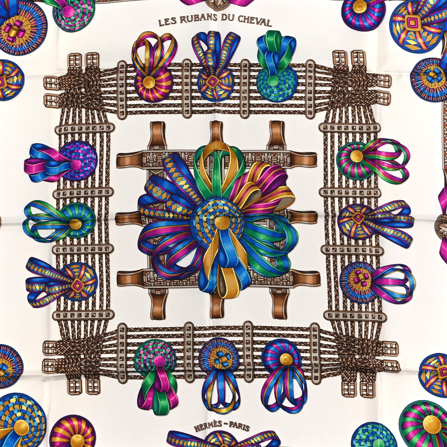 Hermes Silk Les Rubans Du Cheval Scarf 90 2 of 3