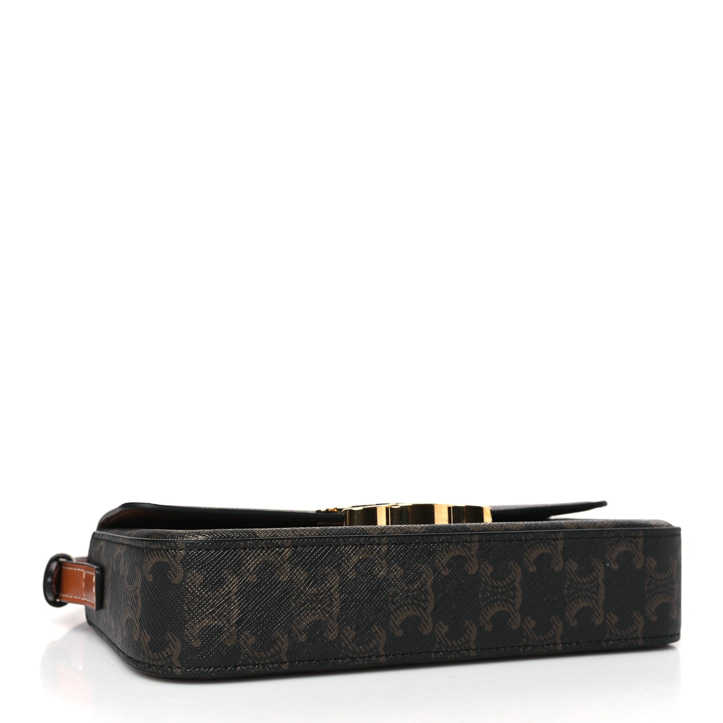 Canvas Calfskin Triomphe Shoulder Bag Tan