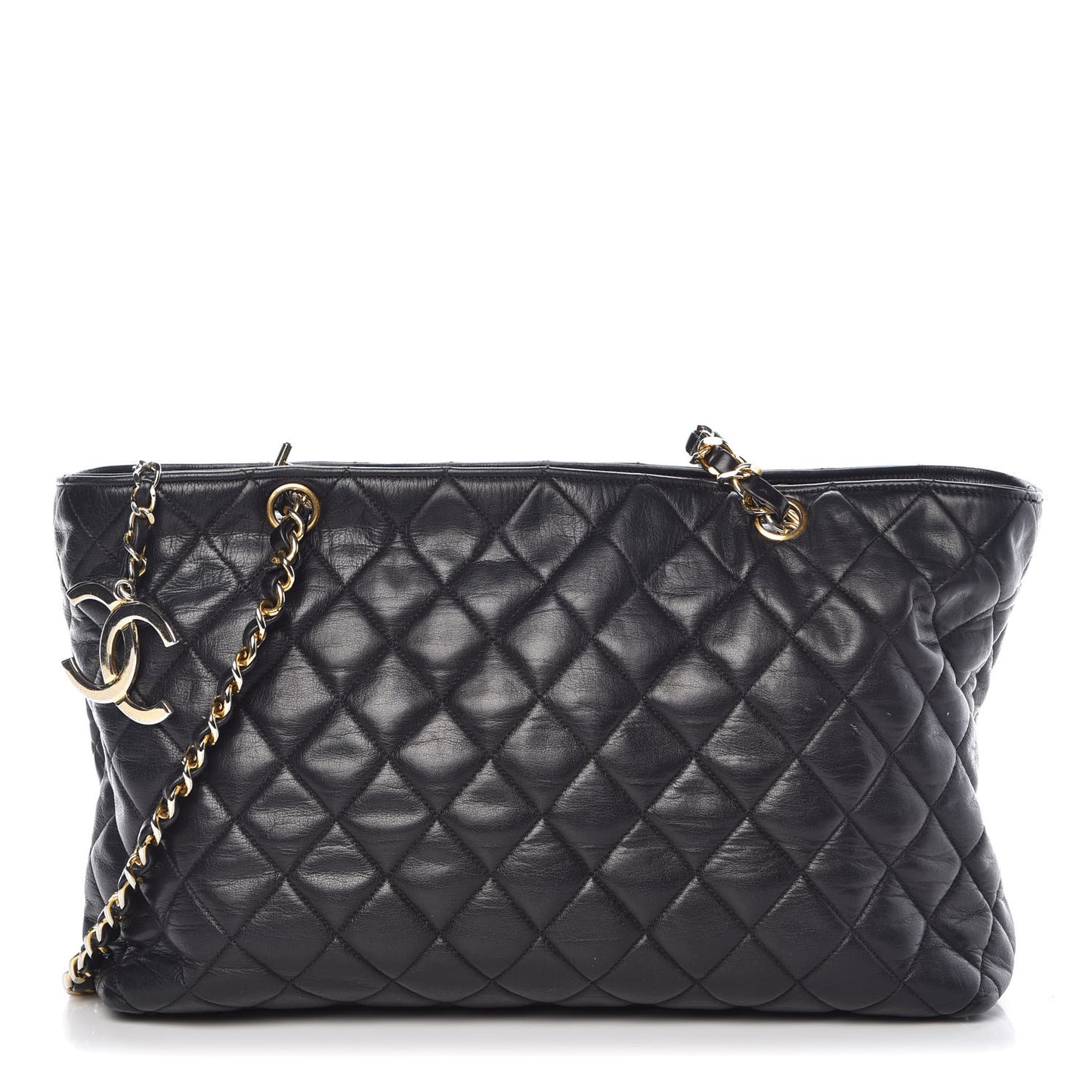 Lambskin Quilted Tote Black