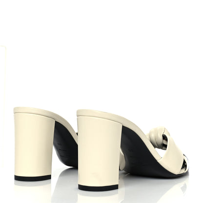 Saint Laurent Lambskin Bianca Mules 39 Pearl 4 of 11