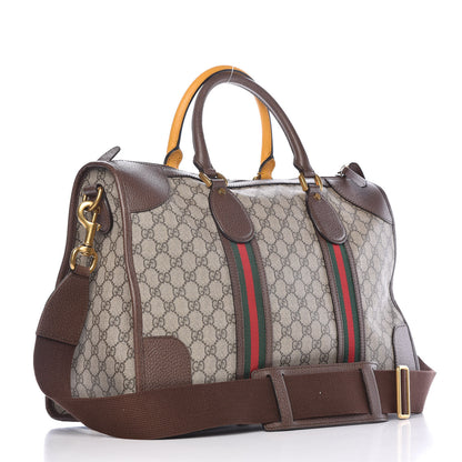 Gucci Soft GG Supreme Monogram Web Neo Vintage Duffle Bag Beige New Acero Crop 4 of 13