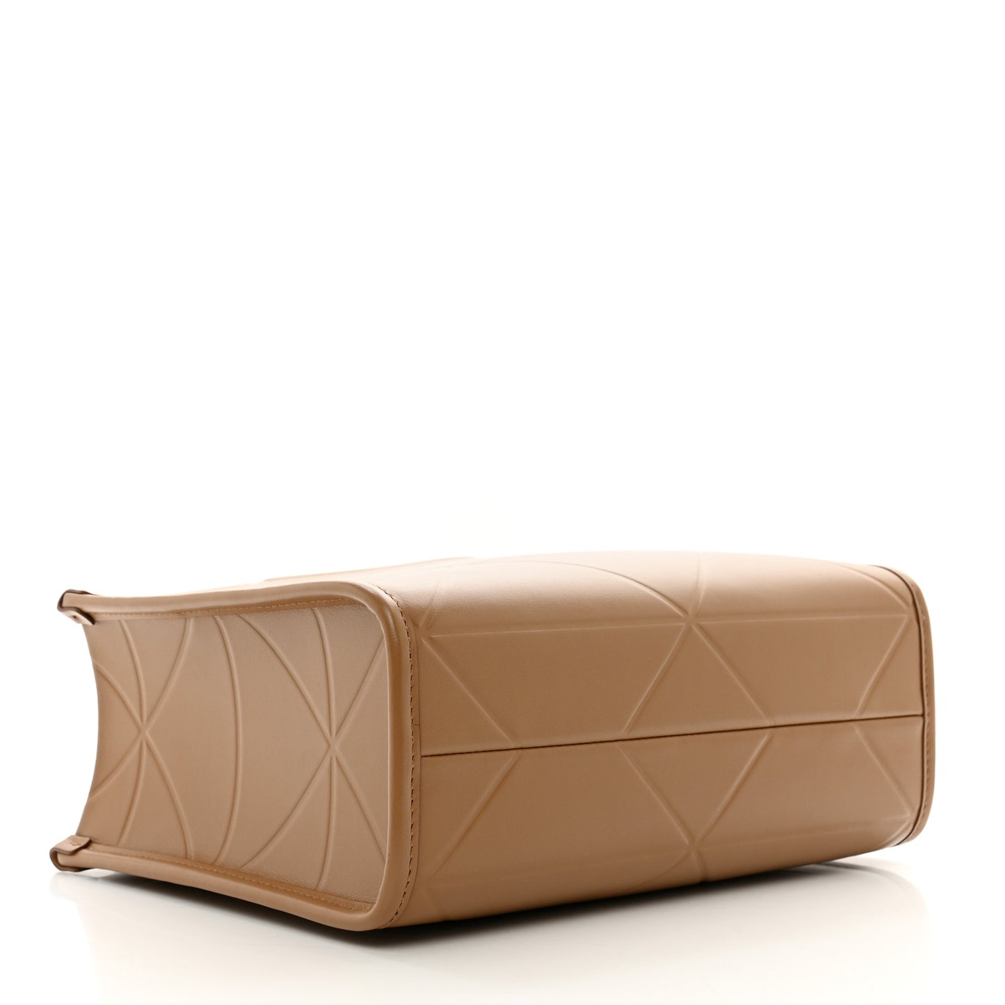 Soft Calfskin Triangolo Symbole Embossed Mini Tote Caramel
