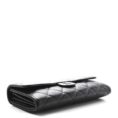 Chanel Caviar Quilted Large Gusset Flap Wallet Black 4 of 8