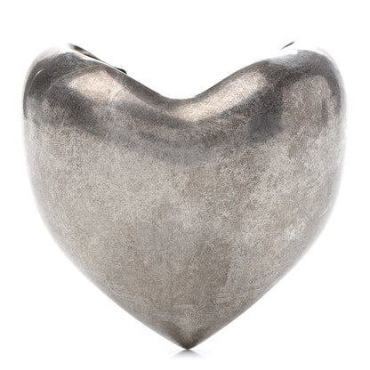 Saint Laurent Brass Heart Cuff Bracelet Palladium 1 of 5