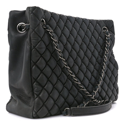 Chanel Iridescent Calfskin Small New Bubble Quilt Tote Dark Grey 3 of 10
