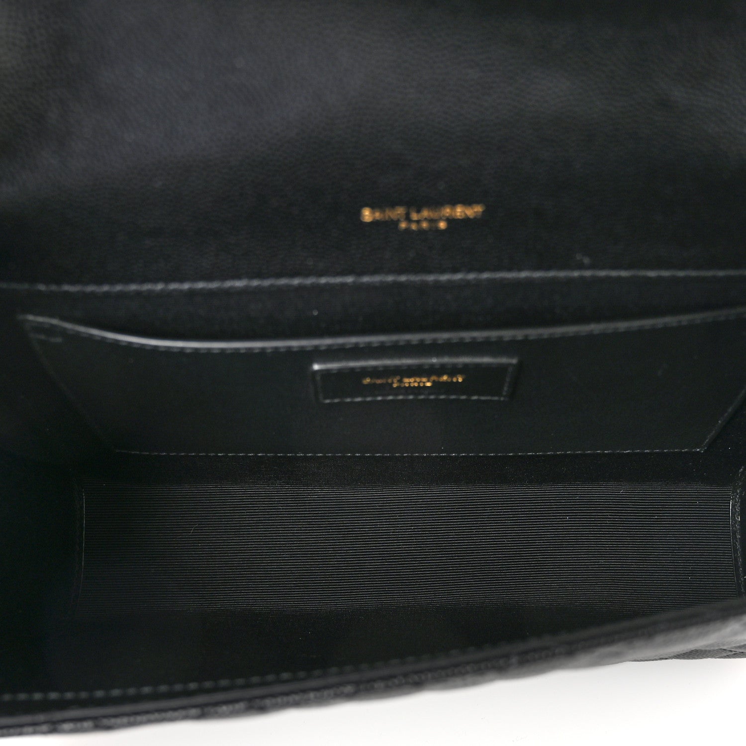 Saint Laurent Grain De Poudre Textured Mixed Matelasse Triquilt Medium Monogram Satchel Black 5 of 10
