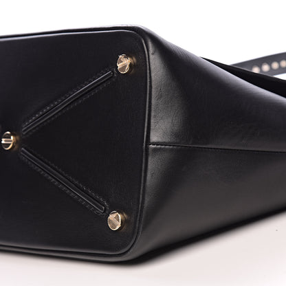 Valentino Garavani Calfskin Rockstud Medium Demilune Double Handle Satchel Black 18 of 23