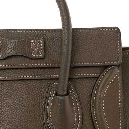 Celine Drummed Calfskin Nano Luggage Souris 18 of 20