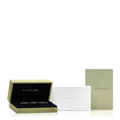 Van Cleef & Arpels 18K Rose Gold Gray Mother of Pearl 5 Motifs Vintage Alhambra Bracelet 4 of 4